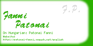 fanni patonai business card